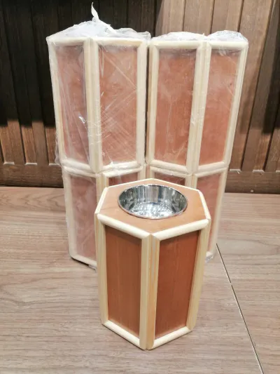 Hexagon wooden burner long INV