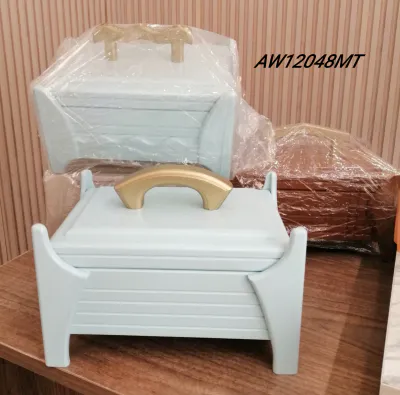 AW wooden square box with stand INV
