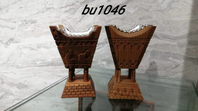 Wooden burner square with pillar  INV